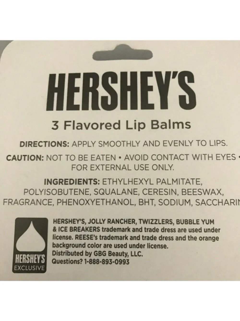Hersheys 3-Pack Flavored Lip Balm Set Chocolate Peanut Butter Cool Mint 0.42 Oz